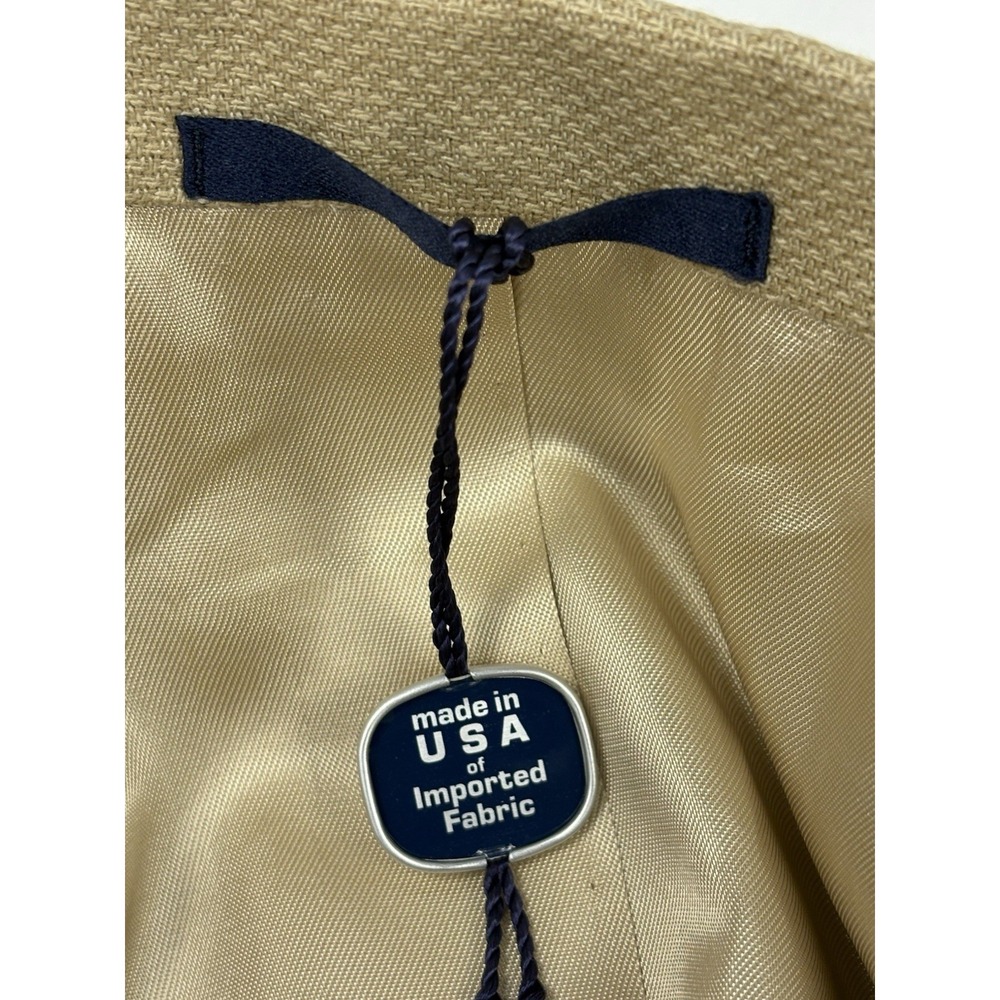 NWT Daniel Cremieux Collections Tan Birdseye Silk/Wool Blazer 46L USA Union Made - Picture 10 of 16